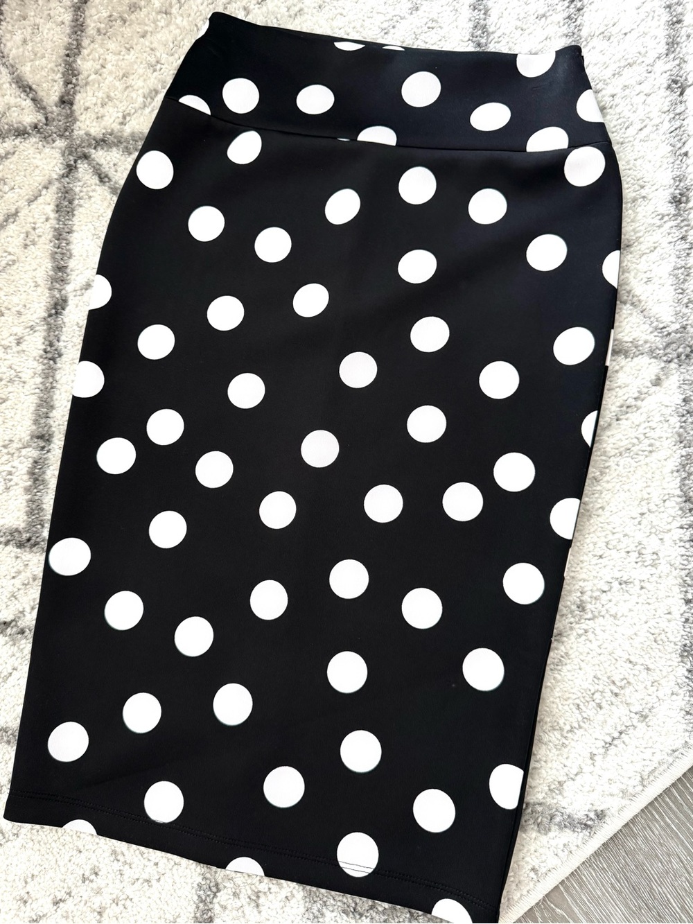 INC International Concepts Black and White Polka Dot Pencil Skirt